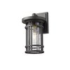 Z-Lite Jordan 1 Light Outdoor Wall Sconce, Black And Clear Seedy 570S-BK